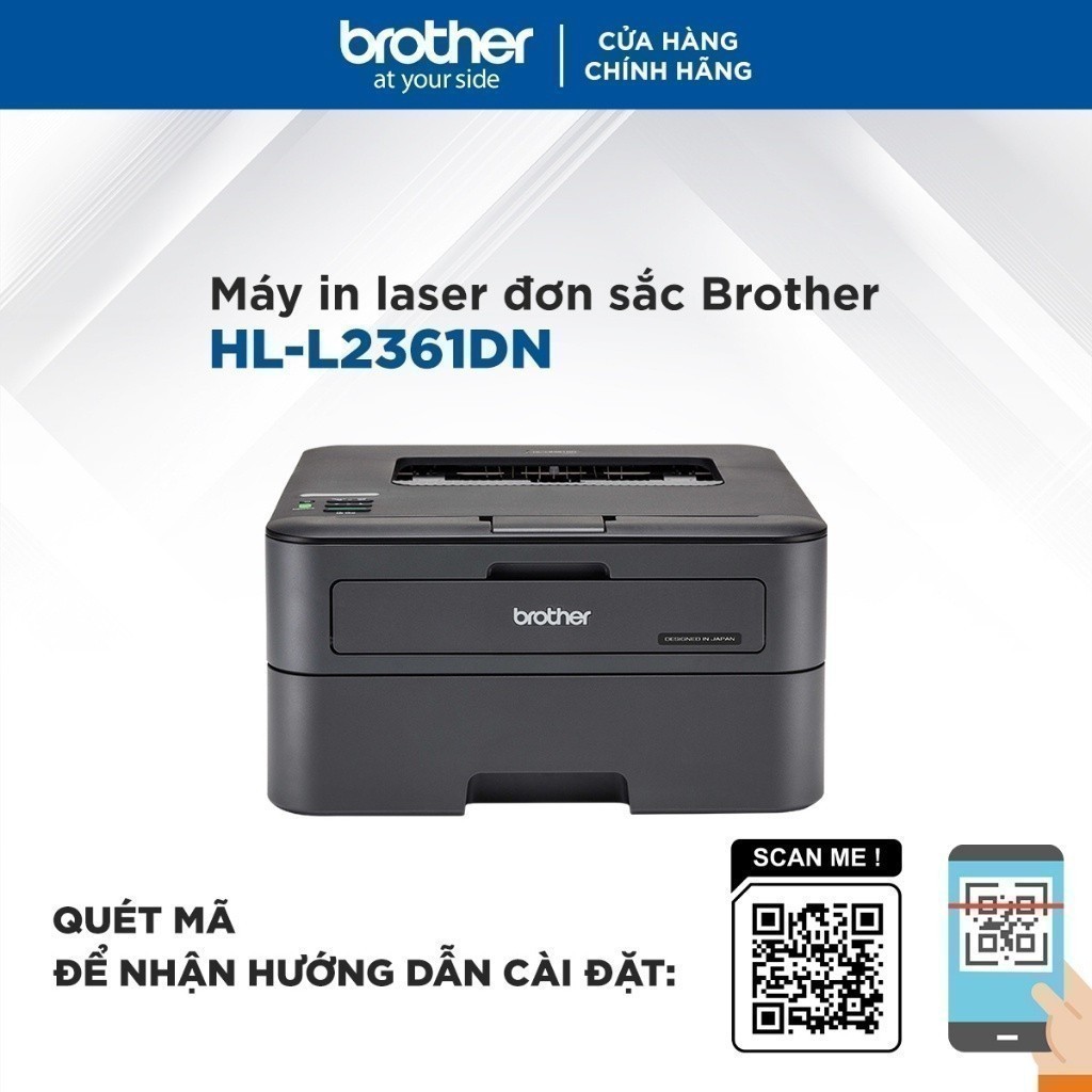 Combo Máy in laser đơn sắc Brother HL-L2361DN và Mực in laser trắng đen Brother TN-2385