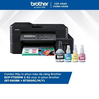 Combo Máy in phun màu đa năng Brother DCP-T720DW và Bộ mực in phun Brother (BT-D60BK + BT5000C/M/Y)