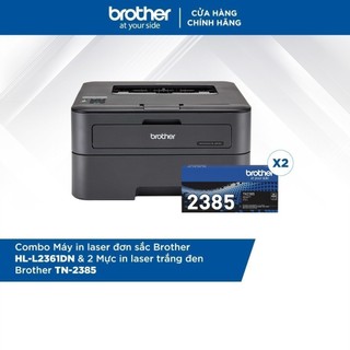 Combo máy in laser đơn sắc brother hl-l2361dn và 2 mực in laser trắng đen brother tn-2385