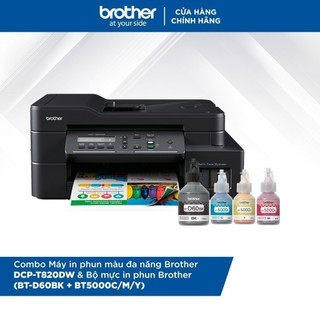 Combo Máy in phun màu đa năng Brother DCP-T820DW và Bộ mực in phun Brother