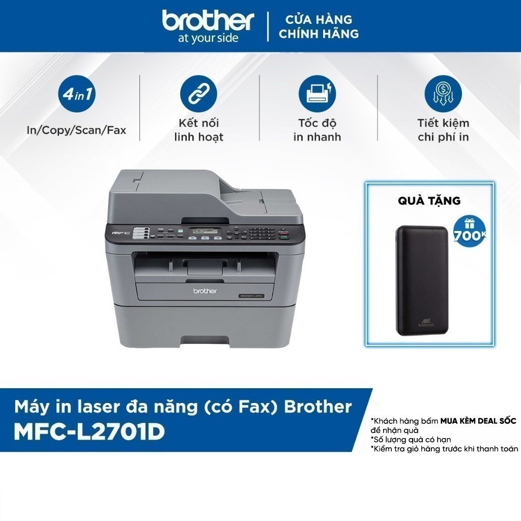 Máy in laser đa năng (có Fax) Brother MFC-L2701D