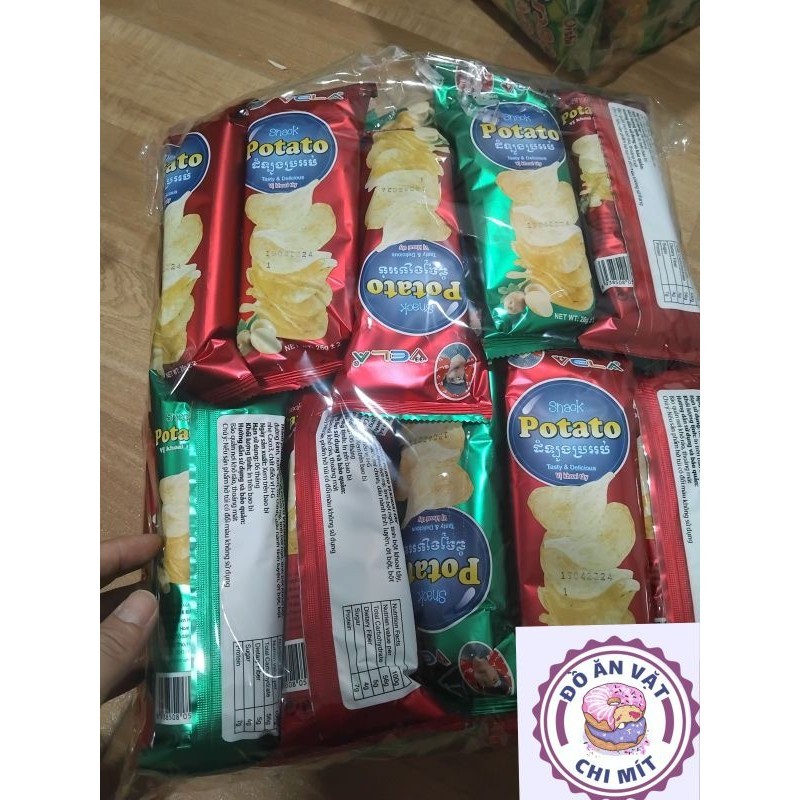  Bán sỉ snack khoai tây potato vela bịch 30 gói hấp dẫn đồ ăn vặt giá rẻ 
