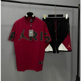  Bộ Quần Áo Nam Jor Đan In Chữ Paris Siêu Đẹp - Bộ Quần Áo Cộc Jor Đan Chất Liệu Loly Cá Sấu Thoáng Mát Xu Hướng Hè 2024 