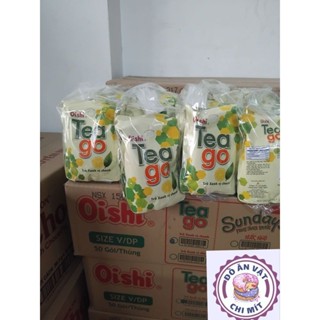 bịch nước ngọt tea go  vị chanh đào Oishi bịch 10 gói 180ml giải khát