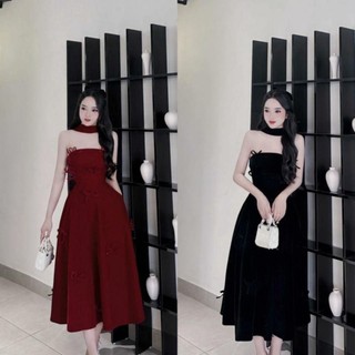 Đầm cup nhung đính nơ siêu dễ thương nhà KT Clothing