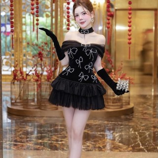 Đầm bẹt vai họa tiết nơ xinh xắn nhà KT Clothing