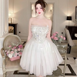 Váy xòe cup đính lông vũ xinh xắn nhà KT CLOTHING