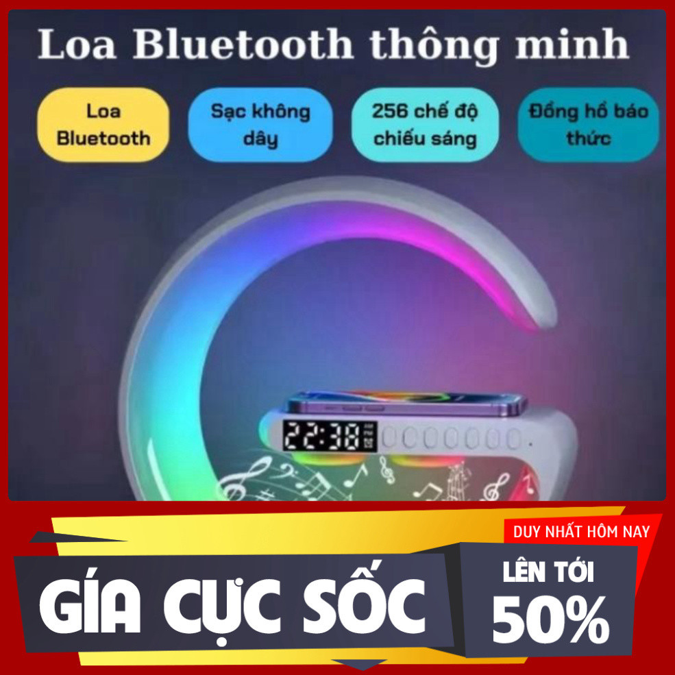 SALE 50% -  Loa Bluetooth Chữ G Đa Năng - Loa Không Dây Thông Minh Tích Hợp Đèn Led Âm Thanh Chính Hãng