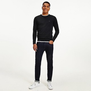 Tommy hilfiger - áo sweater nam tay dài core cotton-silk cneck mw0mw04978501
