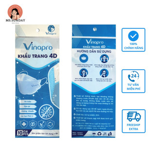 Khẩu trang KF94 Vinapro 4D _Kháng khuẩn Cao Cấp _(10 Cái/ 1 Gói)