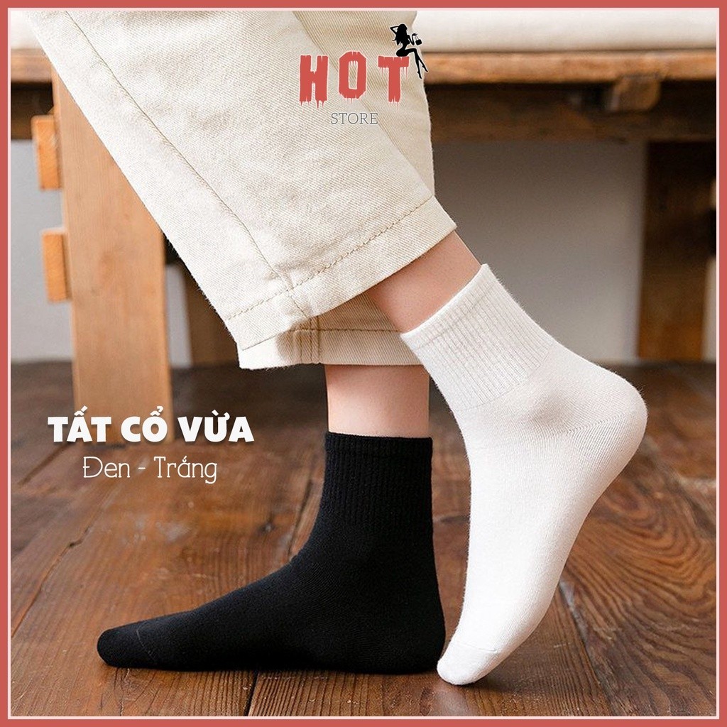 Tất cổ ngắn nam nữ phong cách Hàn Quốc, vớ cổ ngắn chất liệu cotton thoáng khi - Hot Store