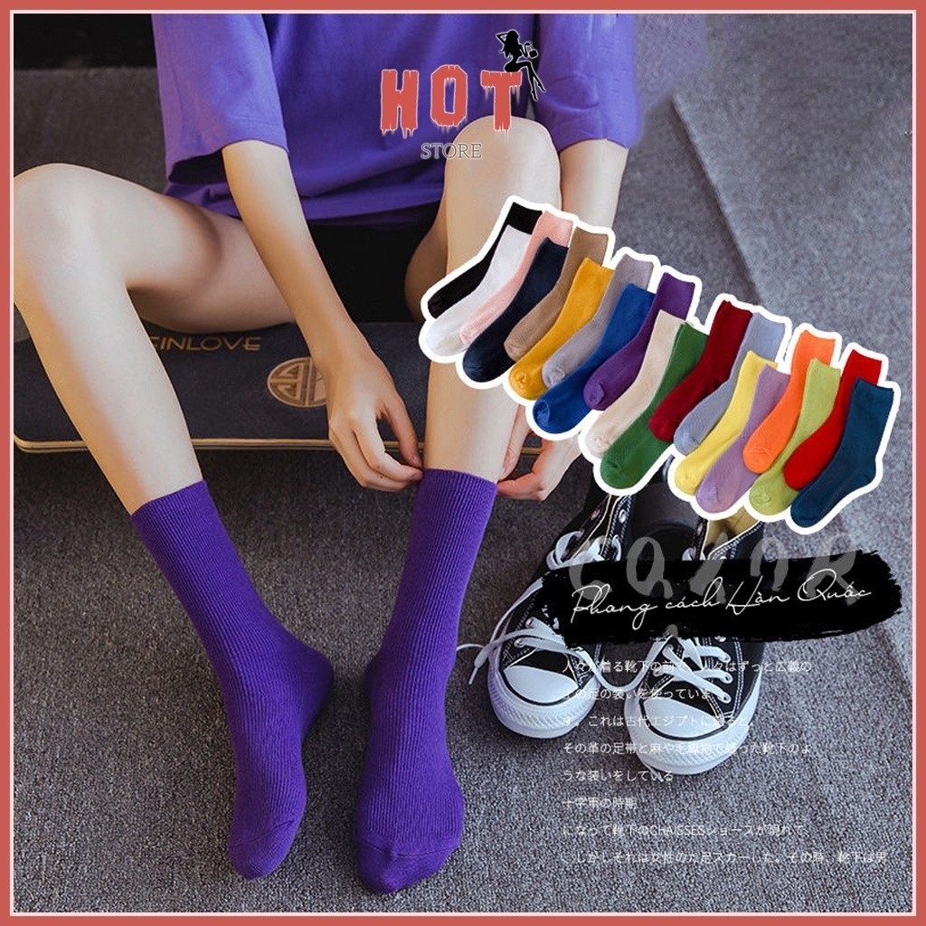 Tất Cổ Cao Nữ Phong Cách Hàn Quốc Hiện Tại, Chất Liệu Cotton Co Giãn Cực Tốt - Hot Store