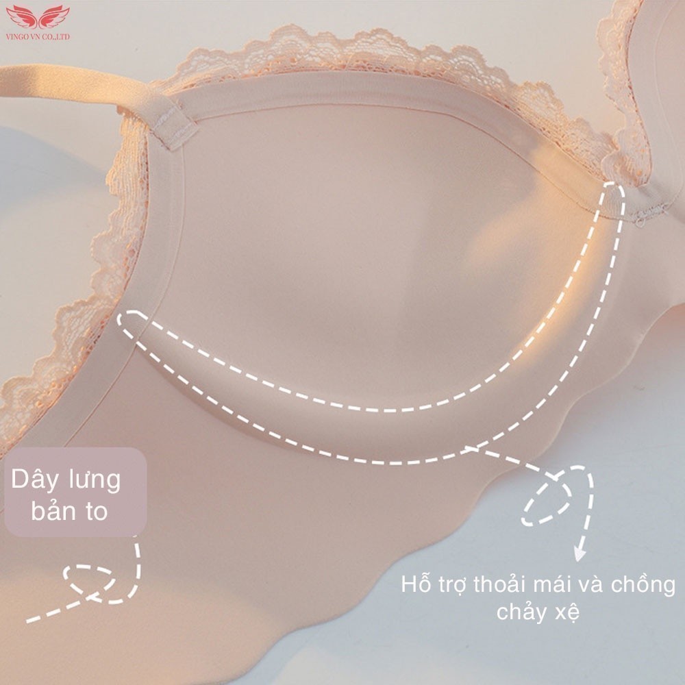 Set đồ lót nữ VINGO áo ngực không gọng mút dày 3cm nâng ngực và quần lót cotton kháng khuẩn phối viền ren sexy S316 VNGO