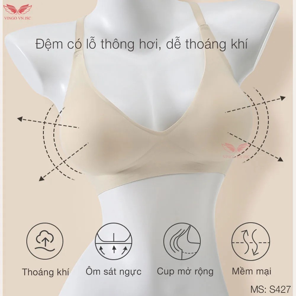 Áo Lót Su Lưng Chữ U Mút Mỏng Không Gọng VINGO Mặc Áo Váy Hở Lưng và Sát Nách Mùa Hè S427 VNGO