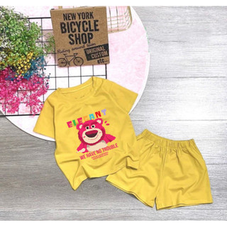 ơ Gía sỉ) Bộ đồ bé gái dễ thương in gấu dâu lotso bear .BGL05.