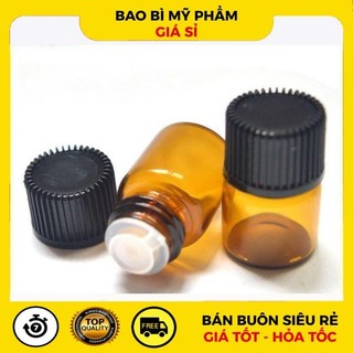 Chai Lọ Chiết Serum ❋ Chai Lọ chiết tinh dầu thủy tinh nắp vặn đen mỏng 1ml,2ml,3ml,5ml