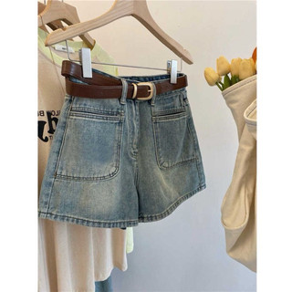 Quần jean short nữ lưng cao phối túi trước phong cách hàn quốc Tuhavu Room Q45
