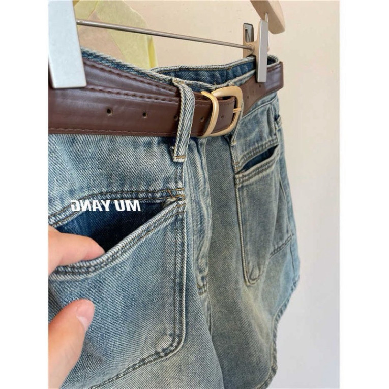 Quần jean short nữ lưng cao phối túi trước phong cách hàn quốc Tuhavu Room Q45 | BigBuy360 - bigbuy360.vn