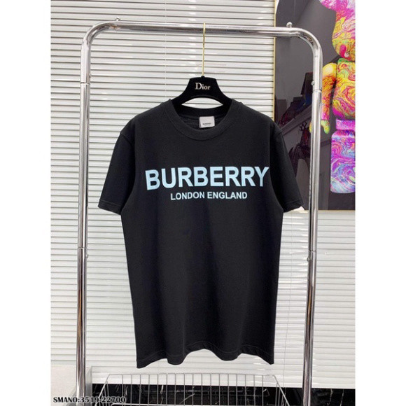 Áo phông burberry in chữ ngực thời trang 2206, áo thun nam nữ chất mát cotton sịn
