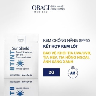  Kem chống nắng che khuyết điểm Obagi Sun Shield Tint Broad Spectrum SPF 50 Cool - Sache 2g