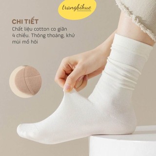 Tất nữ cổ cao LOLI bánh bèo, thể thao 3 màu đen trắng kem siêu xinh basic TRANGBIHUE