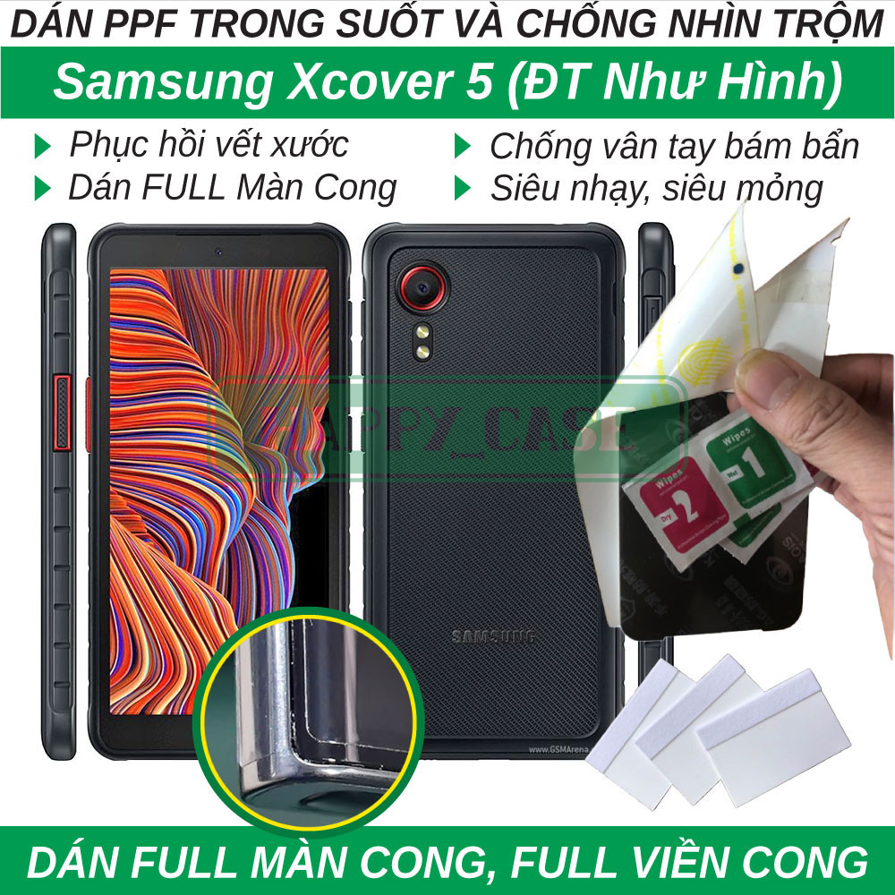 Dán dẻo PPF cho Samsung Xcover 5 (trong suốt và chống nhìn trộm) Full keo màn cong