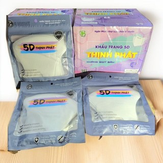 Khẩu trang y tế 5d thịnh phát màu trắng thùng hồng 10 túi /1 thùng/100 cái