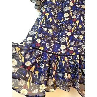 Đầm voan chiffon hoạ tiết