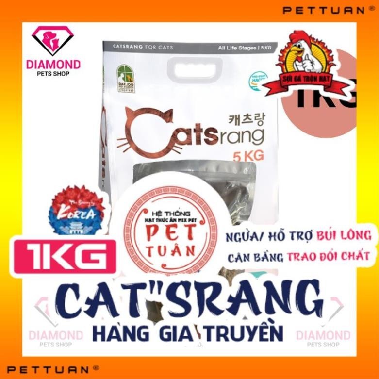 (1kg) Thức ăn hạt cho mèo Cateye, Catsrang 2kg-1kg(túi tách)