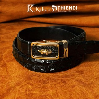 Thắt lưng nam cá sấu cao cấp hàng hiệu Kalis x Thiendi BALT01 Dây nịt nịch thắt lưng nam da cá sấu thật Fullbox