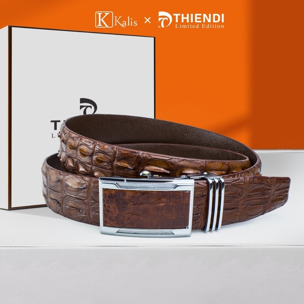 Thắt lưng nam cá sấu cao cấp KALIS x Thiendi BALL03 Dây Nịt Nịch Thắt Lưng Da Thật Nam Full Hộp