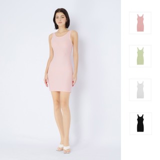 Đầm Ngắn Nữ Bodycon Slit , Chất Vải Thun Gân Mỏng Thoải Mái , WDN000238 , SOMEHOW