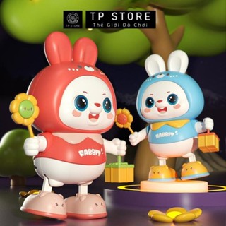 【Giá rẻ Đồ chơi thỏ robot nhảy múa di chuyển vui nhộn cho bé ,Đồ chơi thỏ Rabbit cầm hoa có đèn an toàn cho trẻ TP Store