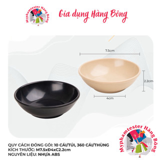 Bát chấm phíp, đĩa chấm phíp nhựa việt nhật dày dặn, đồ đựng gia vị nhựa bền đẹp