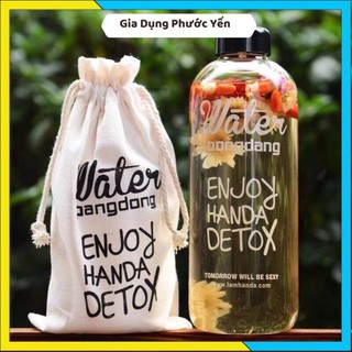 BÌNH NƯỚC PONGDANG DETOX TẶNG KÈM TÚI VẢI RÚT 1000ML