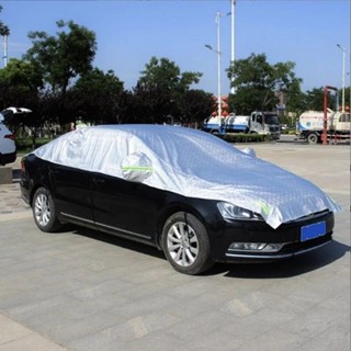 Bạt Phủ Nửa Xe Ô Tô, Bạt Trùm Nóc Xe Hơi Tráng Nhôm Cao Cấp, Có Tai Gương Chống Nắng Mưa