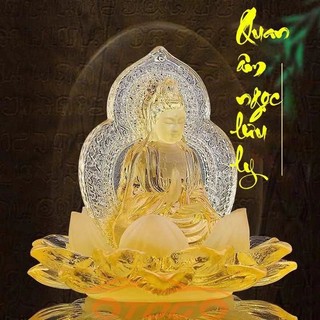 Tượng quan âm, tượng phật để taplo xe ô tô bằng đá lưu ly cao cấp