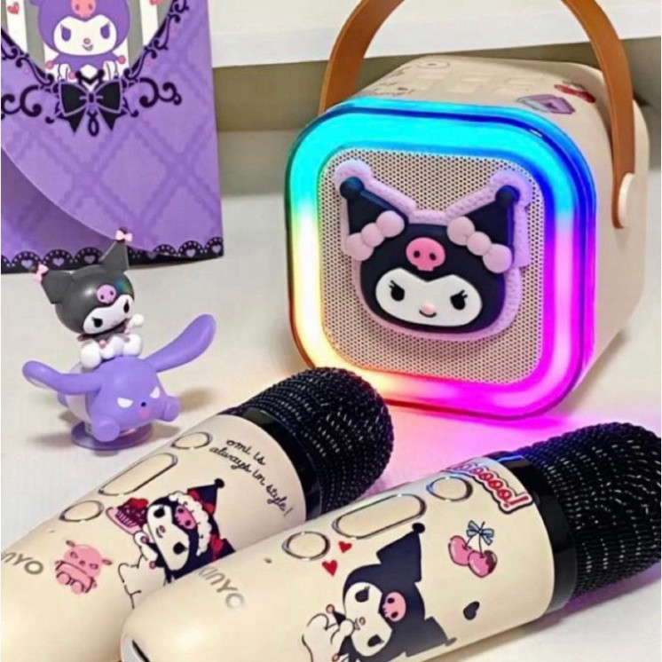 Loa bluetooth karaoke Kinyo K12 tặng kèm 2 mic và sticker,loa karaoke không dây âm thanh bass hay cùng đèn led có B HOT | BigBuy360 - bigbuy360.vn