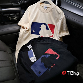 Áo thun mlb form rộng tay lỡ in logo mlb chất cotton dày dặn không xù , áo phông unisex nam nữ