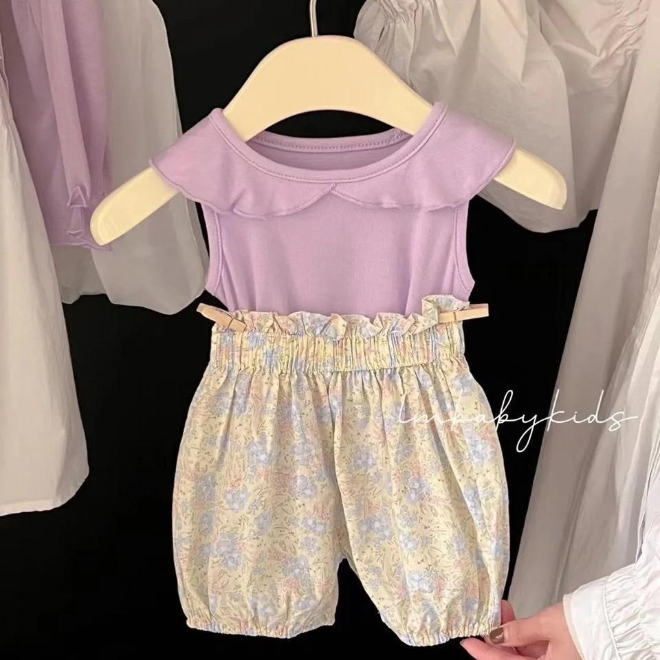 [ Hogi Kids ] Set Bộ Bé Gái Hexi Chất Liệu Cotton Dáng Bí Xinh Xắn Cho Bé 8-20kg