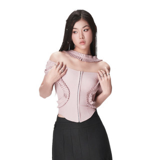 Áo Hở Vai Dây Xếp Ly Gài Hồng BunnyHill SSBLC08 G