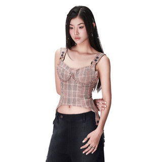 Áo Xếp Ly Cúp Ngực Caro Hồng BunnyHill SSLC11 G