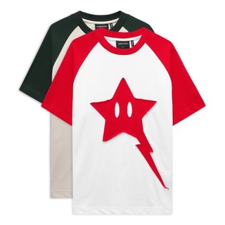 Áo Thun Nam Raglan The Star Red Green Holi, Chất Vải Cotton 2 chiều Thoải Mái, AT0115, SOME HOW STORE