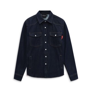 Áo khoác nam sơ mi red label indigo col, chất vải jean indigo thoải mái, ak0048,somehow