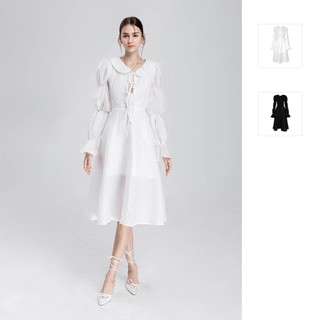 Đầm Nữ Dài Gentle Pump Long Sleeves, Chất Vải Gấm Đá Thoải Mái, WDD052,SOMEHOW