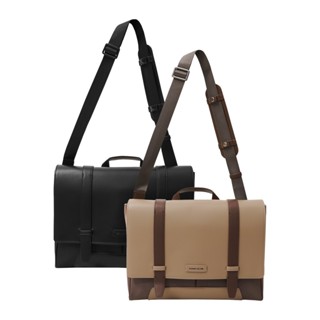 Cặp Nam Briefcase Minimal Tab, Chất Liệu Da PU Phối Kaki, TU0005,SOMEHOW