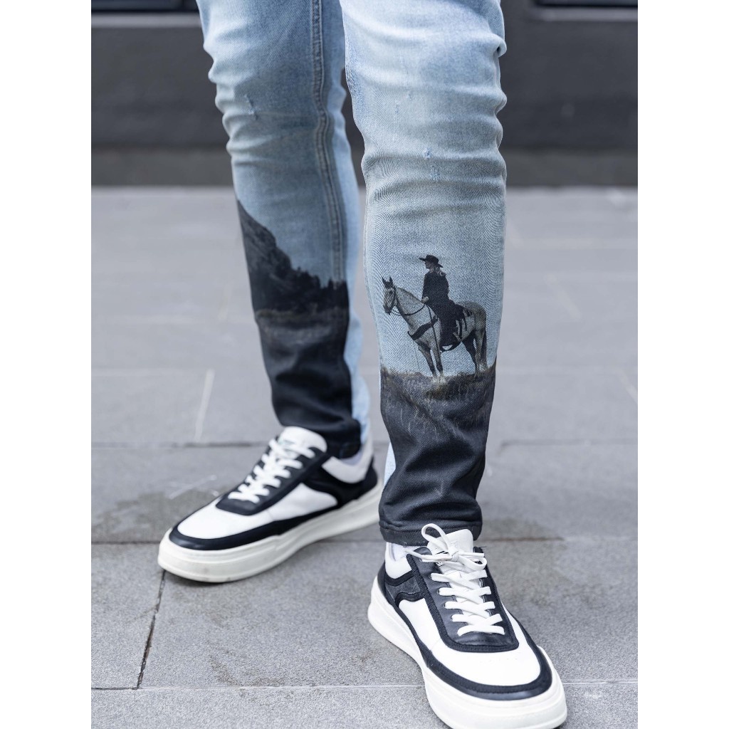 Quần Jean Nam Skinny White Label Ironic, Chất Vải Jean Cotton, QJ0058, SOMEHOW