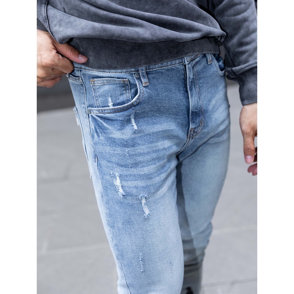 Quần Jean Nam Skinny White Label Ironic, Chất Vải Jean Cotton, QJ0058, SOMEHOW