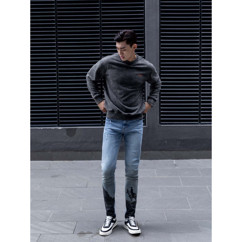 Quần Jean Nam Skinny White Label Ironic, Chất Vải Jean Cotton, QJ0058, SOMEHOW