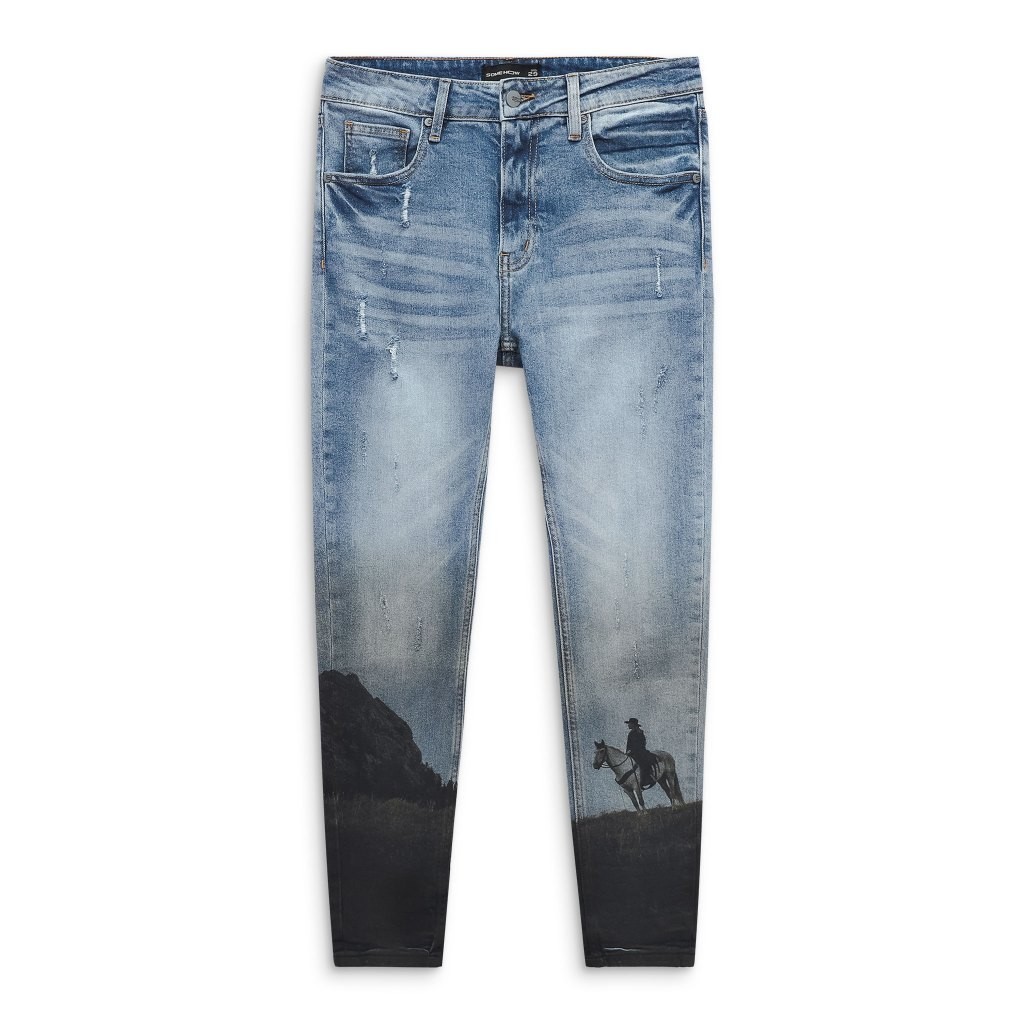 Quần Jean Nam Skinny White Label Ironic, Chất Vải Jean Cotton, QJ0058, SOMEHOW